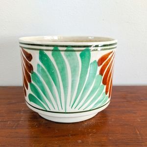 Vintage Brown and Green Brush Stroke Planter